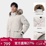 駱駝（CAMEL）戶(hù)外極寒派克工裝毛領(lǐng)情侶款羽絨服保暖加厚中長(cháng)款外套