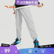 安踏兒童褲子男女大童冬季加絨保暖針織運動(dòng)長(cháng)褲A72447703