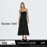 Massimo Dutti折扣升級2026女裝度假風(fēng)極簡(jiǎn)垂感小黑裙飄逸中長(cháng)連衣裙06680530 黑色 M (38) (170/88A)尺碼偏小