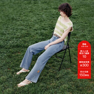 ONLY夏季涼感冰氧酷高腰顯瘦直筒褲牛仔褲女|124232025 J33 350水洗牛仔藍 M (165) 68A（卡碼拍大）