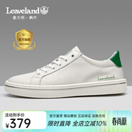 楓葉（leaveland）板鞋男2026春夏新品頭層牛皮透氣黑色皮鞋舒適軟底休閑皮鞋子男 白色(皮鞋碼) 44