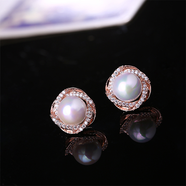 梵仕登（FONSSDERN） 高端品牌耳釘女夏季新款潮韓國小眾設計感簡(jiǎn)約時(shí)尚銀飾品時(shí)尚 白珍珠玫瑰金耳釘款