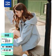 唐獅（TonLion）2026春季女連帽超短款外套長(cháng)袖拉鏈寬松型日常通勤風(fēng)時(shí)尚流行