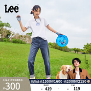 Lee【張凌赫代言】411舒適高腰小直腳中深藍色水洗女牛仔褲A5662 中深藍(25褲長(cháng)) 25 (100-105斤可選)