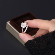 Caokit Keeiy老鳳凰時(shí)尚足銀戒指女999純銀花朵活口指環(huán)可調節可愛(ài)清新網(wǎng)紅 【小花朵】銀戒指同款 3.641克【新品優(yōu)惠一天】實(shí)心