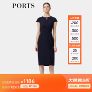 PORTS寶姿女裝春季新款氣質(zhì)通勤連衣裙ALP8D026RFT020 丈青 S (4)