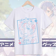 山森南獅純棉t恤蕾姆衣服男周邊日系寬松學(xué)生夏動(dòng)漫印花t恤二次元痛衣短袖 白T-蕾姆 2XL __純棉(五分)