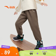 安踏兒童褲子男女大童冬季加絨保暖針織運動(dòng)長(cháng)褲A72447703