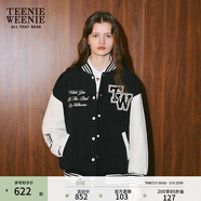 Teenie Weenie小熊春季學(xué)院風(fēng)休閑紅色棒球服保暖棉服棉襖外套女裝 黑色 S (160)