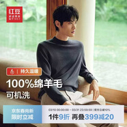 紅豆（Hodo）【可機洗】100%羊毛衫男秋季新品重磅加厚毛衣男純羊毛