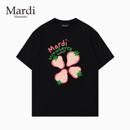 MARDI MOUNTAIN【官方授權】 韓國2026夏新款黑白純棉短袖女t恤 鉆石黑 3XL 180-200斤