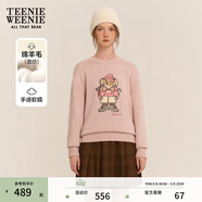 Teenie Weenie小熊女裝秋冬圓領(lǐng)套頭毛衣學(xué)院風(fēng)休閑少女感針織衫 粉色 S 160