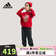 阿迪達斯（adidas）童裝新年款男童運動(dòng)套裝三葉草玩具總動(dòng)員聯(lián)名紅色衛衣兩件KG3338