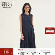 Teenie Weenie小熊女裝春夏知識分子寬松無(wú)袖百褶連衣裙收腰氣質(zhì)裙 藏青色 XS