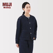 MUJI女式 木棉混 牛仔夾克 女外套長(cháng)袖25年冬季 女裝上衣 BD112A5A 深藏青色 M （160/84A）