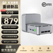 極摩客GMK AMD銳龍R5電腦主機G10迷你主機商用辦公家用網課財務設計臺式電腦游戲主機DIY組裝機mini主機 R5-3500U 準系統（限時補貼）