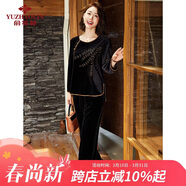 俞兆林中老年女裝秋裝金絲絨套裝女氣質(zhì)休閑兩件套老年人衣服 Y243A3010
