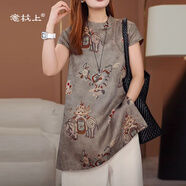 意枕上感新中式優(yōu)雅襯衣女2026夏季新款大碼高品質(zhì)改良旗袍國風(fēng)上衣 圖片色 2XL (建議125-140斤)