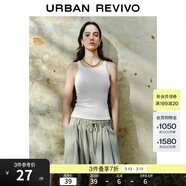 UR秋季新款女裝簡(jiǎn)約休閑百搭短款修身無(wú)袖T恤UWB450047 本白 L