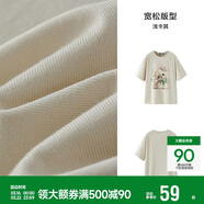 森馬（Semir）代露娃|短袖t恤女中長(cháng)款印花上衣25夏寬松純棉套頭衫109325100032