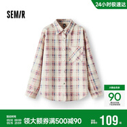 森馬（Semir）森柔|牛仔襯衫女春中長(cháng)款oversize落肩長(cháng)袖衣服襯衣103125105002