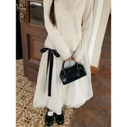 花花公子（PLAYBOY）春季娃娃領(lǐng)打底衫花苞半身裙套裝女學(xué)院風(fēng)波點(diǎn)上衣A字裙子兩件套 打底衫+波點(diǎn)半身裙 L 建議110-125斤