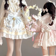 歐維沃原創(chuàng)設(shè)計(jì)小眠汪和風(fēng)Lolita套裝洛麗塔小女仆可愛小狗Lo裙 粉色裙子+內(nèi)搭+圍裙+邊夾+KC M(90斤-110斤)