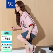 唐獅【關(guān)曉彤同款&史努比聯(lián)名款】唐獅2025夏季女短袖T恤純棉寬松穿搭