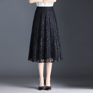 夏典素訂女王（SE.PSTP）黑色女士歐根紗半身裙女夏紗裙小個(gè)子長(cháng)裙網(wǎng)紗半裙媽媽日單短裙 鳳尾花（70cm） M 腰圍2尺