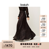 ba&shbash新款秋季法式復古印花百褶裙女裙子半身裙長(cháng)款1H25HOWI MARRON S 0