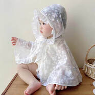 薇施蓮嬰兒防曬斗篷夏季薄款公主披肩嬰幼兒女孩防曬衣寶寶外出披風(fēng)斗篷 花朵披風(fēng) 均碼 100cm 【適合0-2歲寶寶】