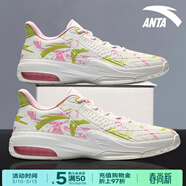安踏KT3 team｜籃球鞋男春夏季湯普森防滑減震男戶(hù)外實(shí)戰比賽運動(dòng)鞋子 【KT3 TEAM低幫款】白/粉紅/綠-1 45