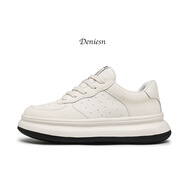德尼爾森2026新款春夏季男鞋百搭透氣厚底真皮小白鞋牛皮運動(dòng)休閑時(shí)尚板鞋 白色 41