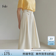 范思藍恩春秋赫本風(fēng)高腰傘裙半身裙女職場(chǎng)法式a字裙顯瘦遮胯玫瑰故事同款 薄款 米白 S