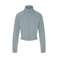 NIKE X SKIMS 聯(lián)名運動(dòng)T恤衛衣外套長(cháng)袖立領(lǐng)運動(dòng)夾克輕薄短款春季新款 淺藍色 XL