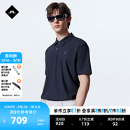 金林德伯格（J.Lindeberg）商場(chǎng)同款男士華夫格肌理感純色簡(jiǎn)約短袖polo衫翻領(lǐng)T恤52523Z077 PAF藏藍色 M