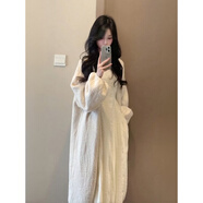 歌弗婭巨好看的秋裝一整套裝女甜美小香風(fēng)粉色中長(cháng)款外套搭配包臀連衣裙 米白色開(kāi)衫+連衣裙 【兩件套】 M