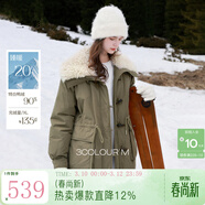 三彩2025冬季新款派克羽絨服毛絨翻領(lǐng)90白鴨絨外套休閑M 深橄欖色 XS 150/76A  寬松版型  可適當拍小