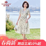 俞兆林夏裝雪紡碎花連衣裙中老年女裝短袖收腰裙子 Y52Q002