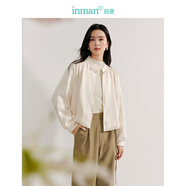 茵曼（INMAN）新中式盤扣提花短款外套2025春秋季女裝新款國風拉鏈改良棒球服 梨花杏 M