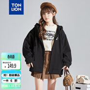 唐獅（TonLion）2026春季新款針織外套女休閑衛衣開(kāi)衫連帽上衣