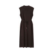 黑色女裝衣裙氣質(zhì)長(cháng)裙織時(shí)尚無(wú)袖12059 咖色 M M