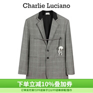 Charlie Luciano綁帶西裝春季新款灰色氣質(zhì)條紋設計感小眾原創(chuàng  )裝飾潮流CL外套女潮 西裝 XS