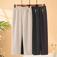 大唐夫人中老年人媽媽褲子春秋款奶奶長(cháng)褲老人外穿直筒休閑褲大碼女裝