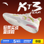 安踏（ANTA）KT籃球鞋男湯普森運動(dòng)鞋男緩震防滑防側翻實(shí)戰比賽氣墊球鞋子男 【KT3 TEAM低幫版】白/紅/嫩芽綠-1 42 (260mm)