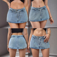 2026歐美新款短裙短裙2026秋冬款短裙2026 淺藍色 XS