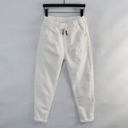 女寬松哈倫牛仔長(cháng)褲小腳顯瘦垮褲色彈力九分蘿卜松緊腰碼胖mm 色九分褲 40 35175190斤