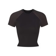 NIKE X SKIMS 聯(lián)名BABY TEE圓領(lǐng)T恤短袖適合健身房力量訓練緊身顯身材 黑色 4XL