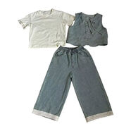 布衣班納（BYBN）女童牛仔休閑三件套女孩夏裝中大童校園淑女時(shí)尚洋氣套裝 圖片色三件套 120 尺碼推薦看詳情頁(yè)面