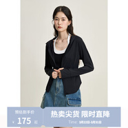 獨束大碼女裝【小涼傘】修身涼感防曬衣女微胖mm夏日百搭清新防曬服 靜謐黑 M (尺碼：1) 拍前和客服確認尺碼